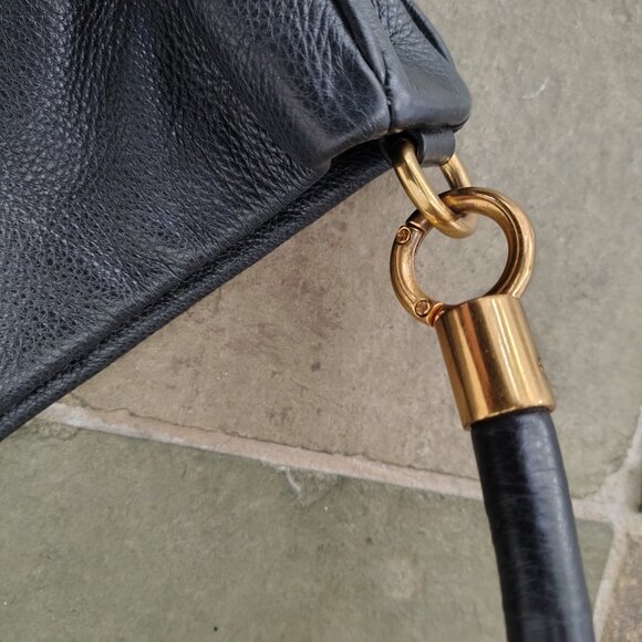 Marc by Marc Jacobs Black Leather Gold Hardware Shoulder Bag - Picture 12 of 13